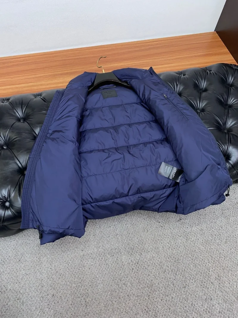 Replica Prada Fall Winter Stand Collar Puffer Jacket Blue Reps - RepLuxe