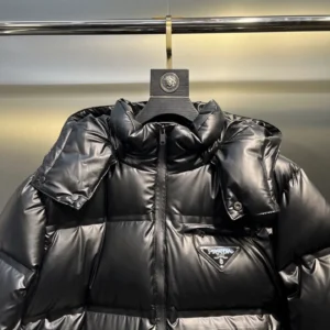 Replica Prada Down Jacket Black Hooded Puffer Reps - RepLuxe