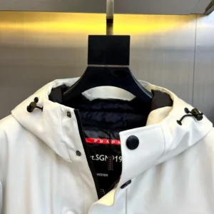 Replica Prada Down Jacket Hooded White Style Reps - RepLuxe