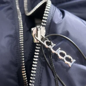 Replica Gucci Short Down Jacket Navy Blue Hooded Reps - RepLuxe