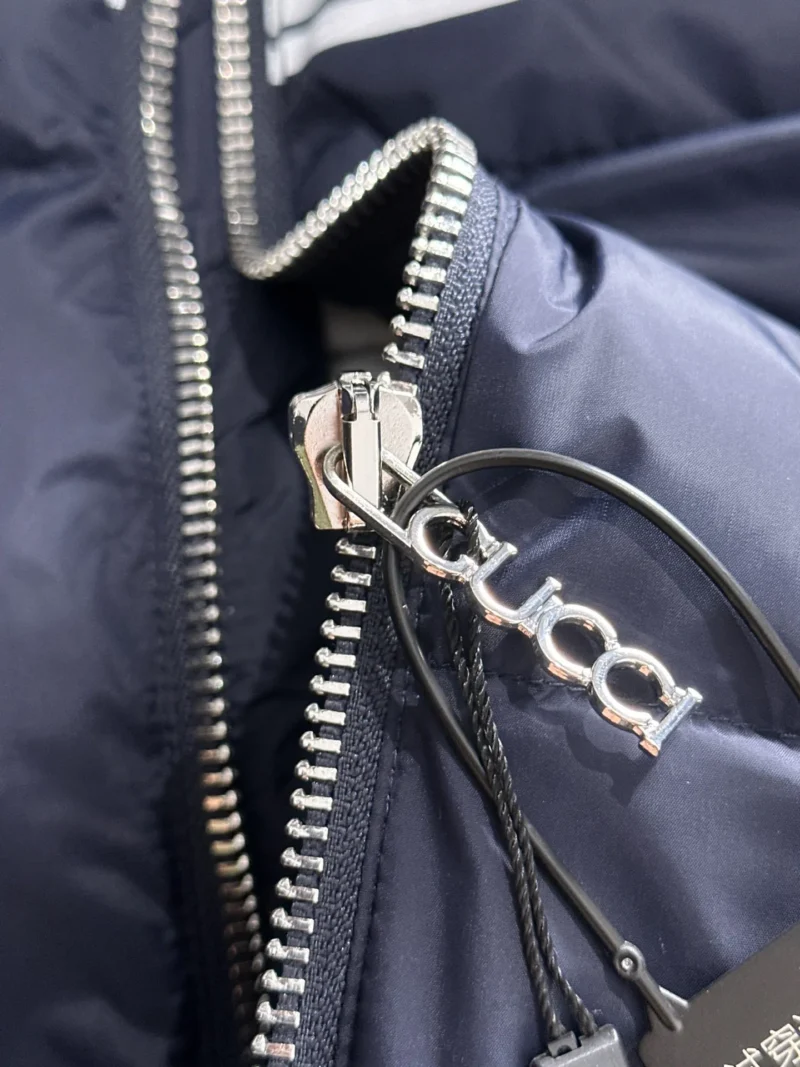 Replica Gucci Short Down Jacket Navy Blue Hooded Reps - RepLuxe