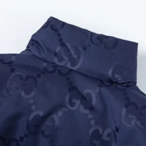 Replica Gucci Logo Jacquard Down Jacket Blue Reps - RepLuxe