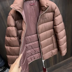 Replica Gucci 2025 Down Jacket Brown Stand Collar Reps - RepLuxe