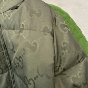 Replica Gucci GG Canvas Down Jacket Olive Green Reps - RepLuxe