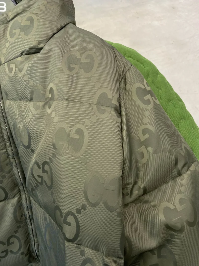 Replica Gucci GG Canvas Down Jacket Olive Green Reps - RepLuxe