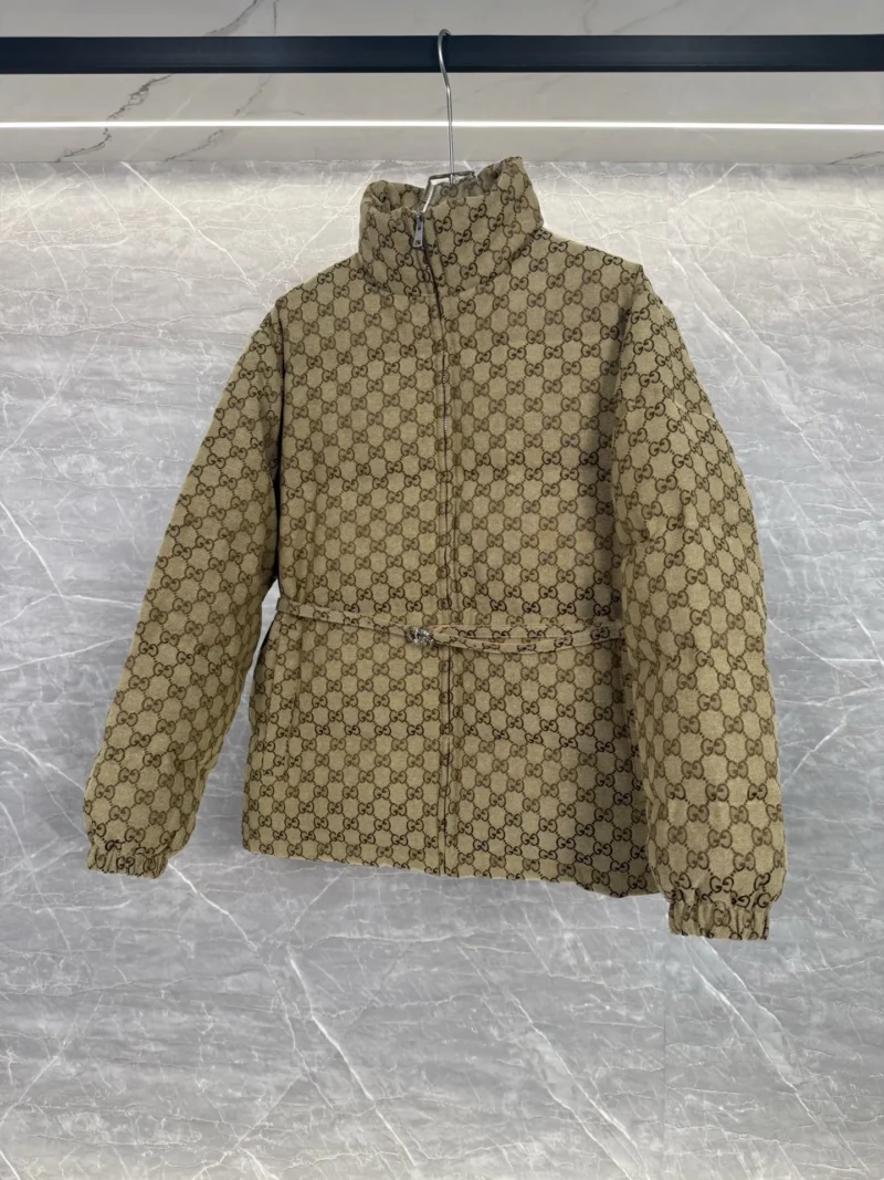 Replica Gucci Classic GG Down Jacket Beige Monogram Reps - RepLuxe