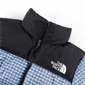 Replica Supreme TNF Studded Logo Hooded Puffer Blue Reps - RepLuxe