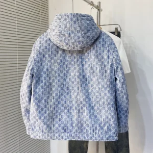 Replica Gucci Jacquard Denim Down Jacket Blue Regular Reps - RepLuxe