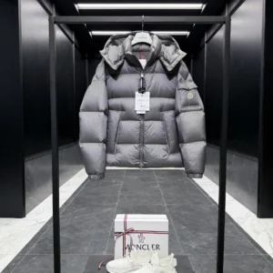 Replica Moncler Couyere Down Jacket Grey Hooded Reps - RepLuxe