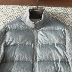 Replica Dior Knit Down Jacket Grey Unisex Style Reps - RepLuxe