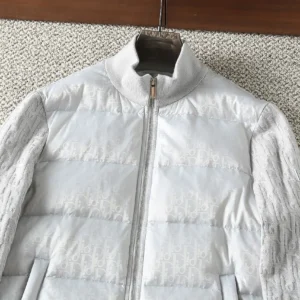Replica Dior Knit Down Jacket White Unisex Reps - RepLuxe