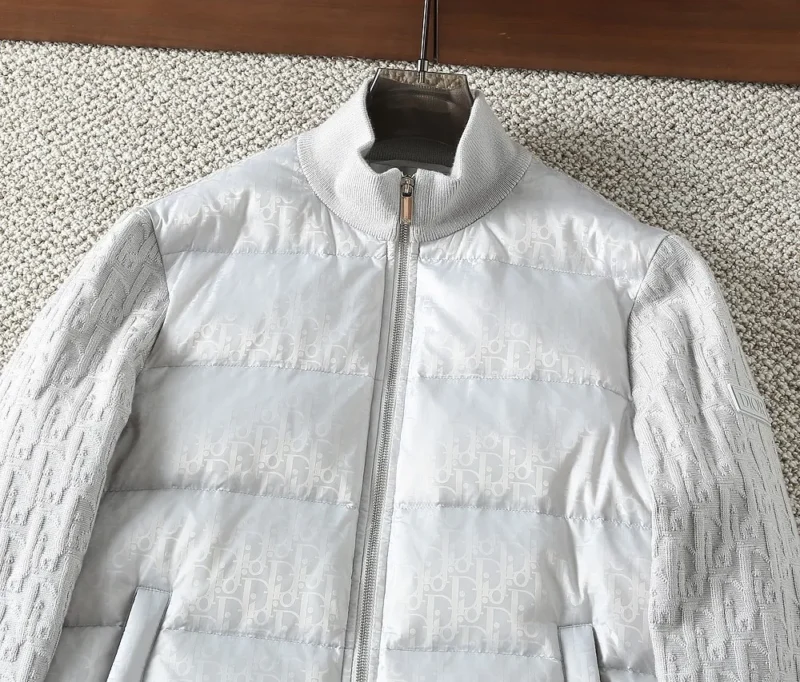 Replica Dior Knit Down Jacket White Unisex Reps - RepLuxe
