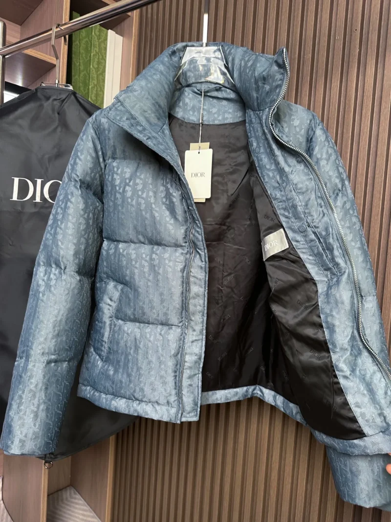 Replica Dior Down Jacket Blue Logo Series Reps - RepLuxe