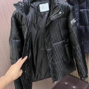 Replica Dior Winter Down Jacket Black Monogram Reps - RepLuxe
