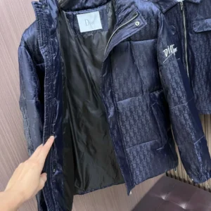 Replica Dior Winter Down Jacket Blue Monogram Puffer Reps - RepLuxe
