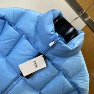 Replica Dior Stand Collar Down Jacket Blue Relaxed Reps - RepLuxe