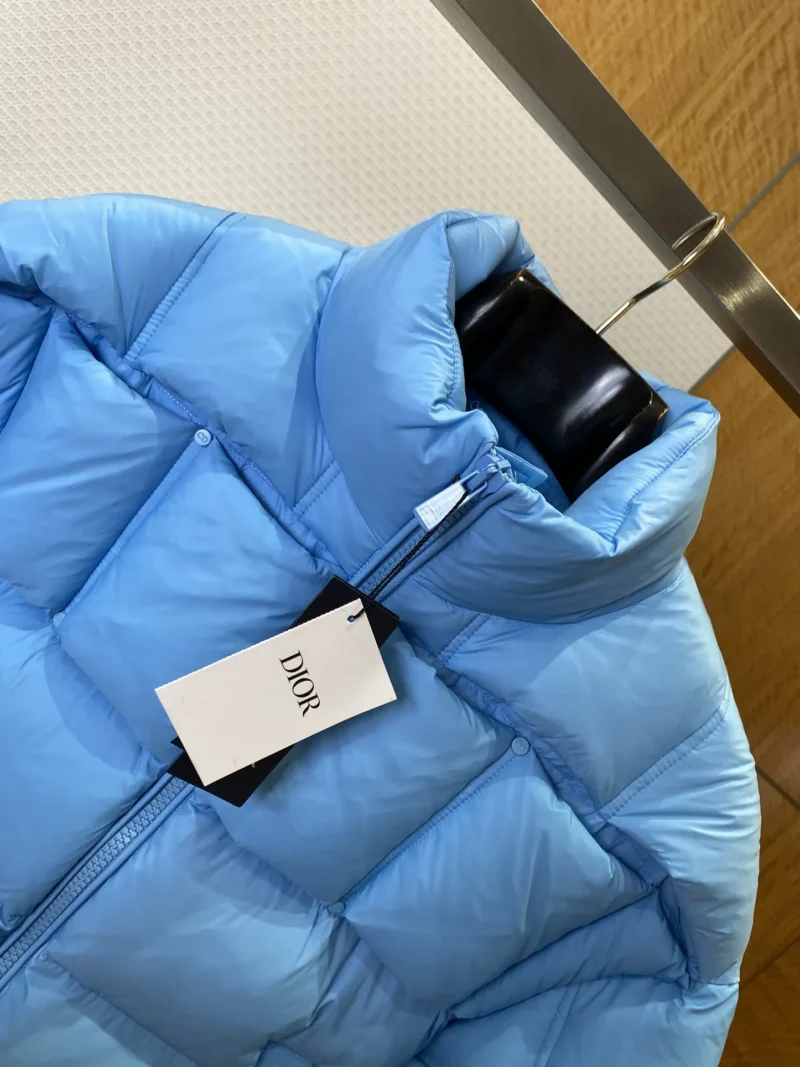 Replica Dior Stand Collar Down Jacket Blue Relaxed Reps - RepLuxe