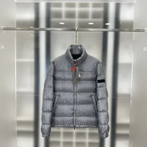 Replica Dior Oblique Down Jacket Grey Stand Collar Reps - RepLuxe