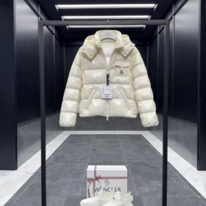 Replica Moncler Andro Short Down Jacket Cream Reps - RepLuxe
