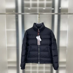 Replica Dior Oblique Down Jacket Black Stand Collar Reps - RepLuxe