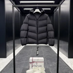 Replica Moncler Forez Down Jacket Black Hooded Reps - RepLuxe