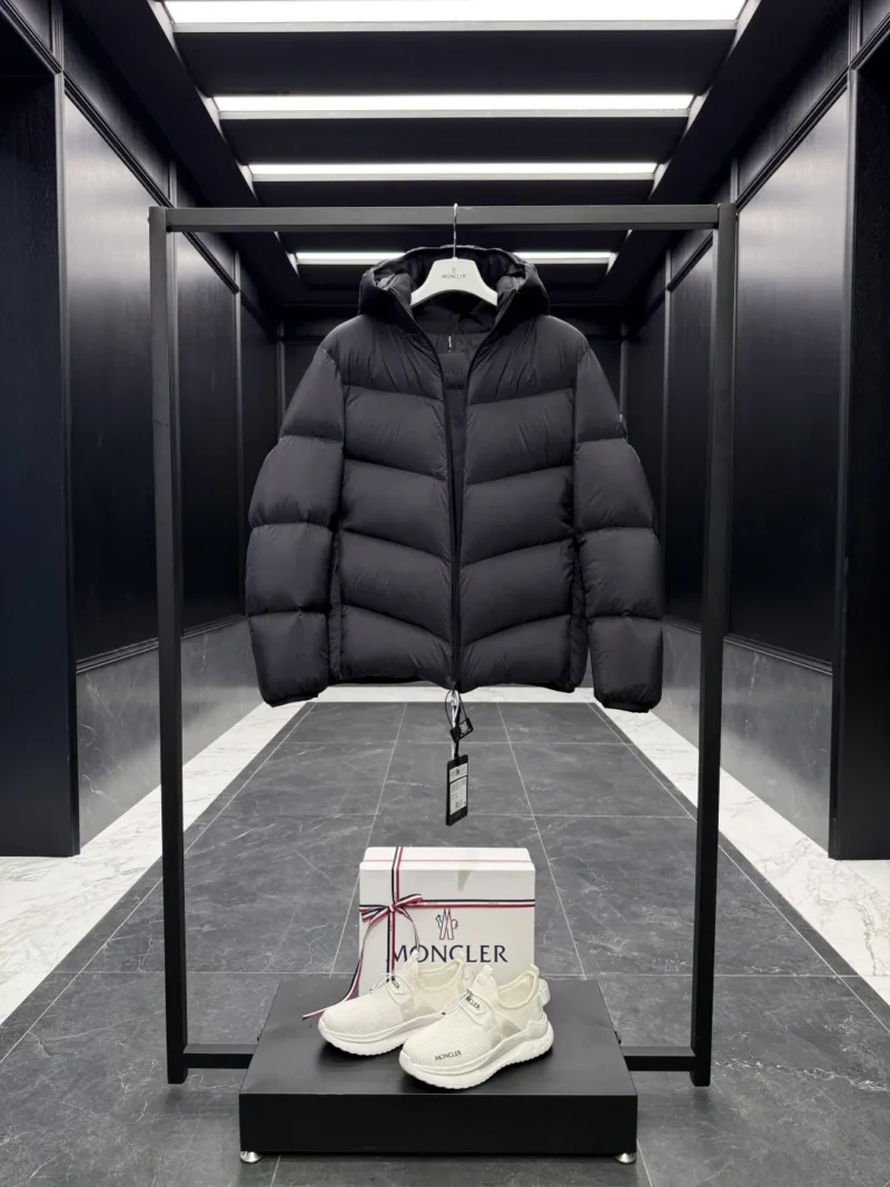 Replica Moncler Forez Down Jacket Black Hooded Reps - RepLuxe