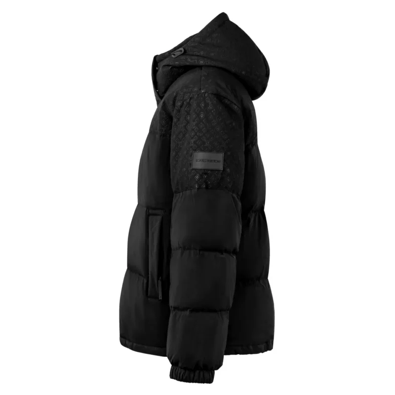 Replica LOUIS VUITTON Down Jacket Black Hooded Reps - RepLuxe