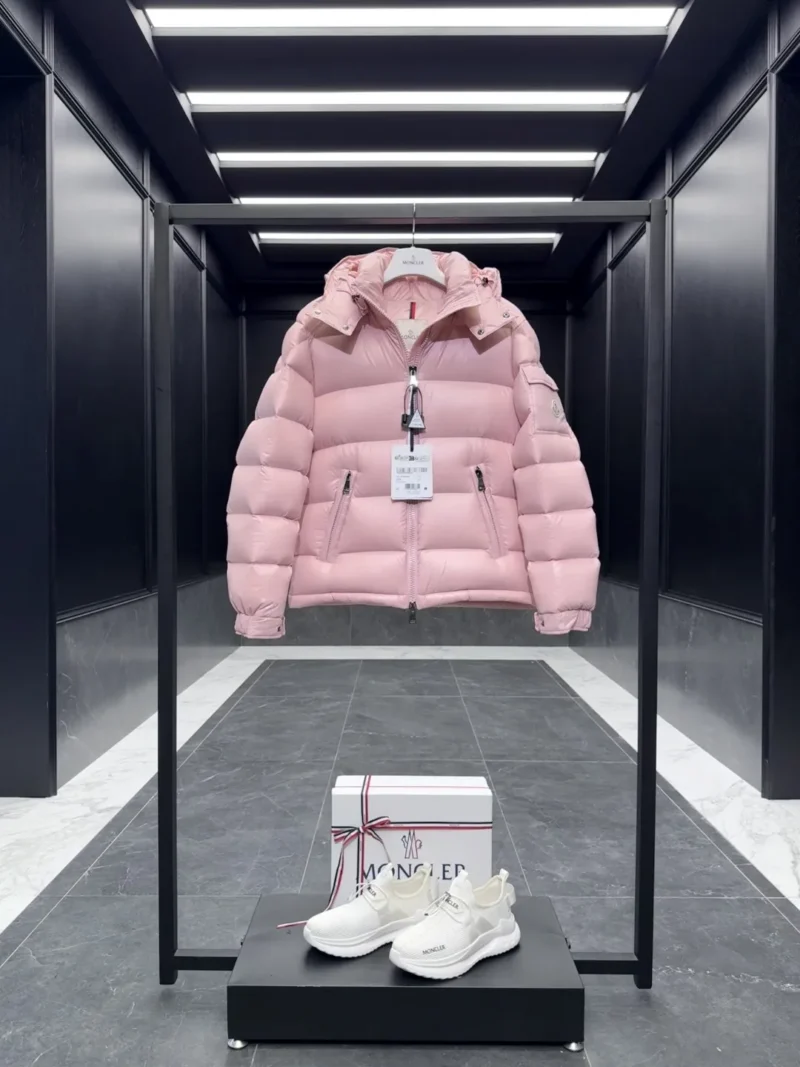 Replica Moncler Maire Short Down Jacket Pink Glossy Reps - RepLuxe