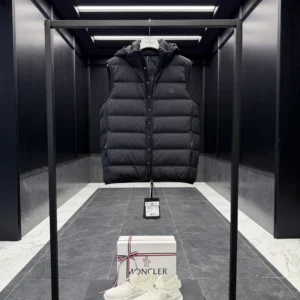 Replica Moncler Valmasque Vest Black Hooded Style Reps - RepLuxe