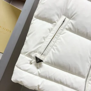 Replica Prada Hooded Down Vest White Quilted Reps - RepLuxe