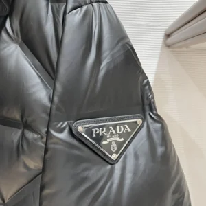 Replica Prada P500 Black Down Jacket Hooded Reps - RepLuxe