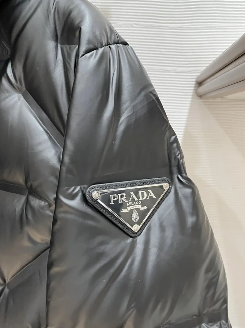 Replica Prada P500 Black Down Jacket Hooded Reps - RepLuxe