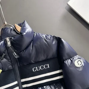Replica Gucci Longue Saion Down Jacket Navy Blue Reps - RepLuxe