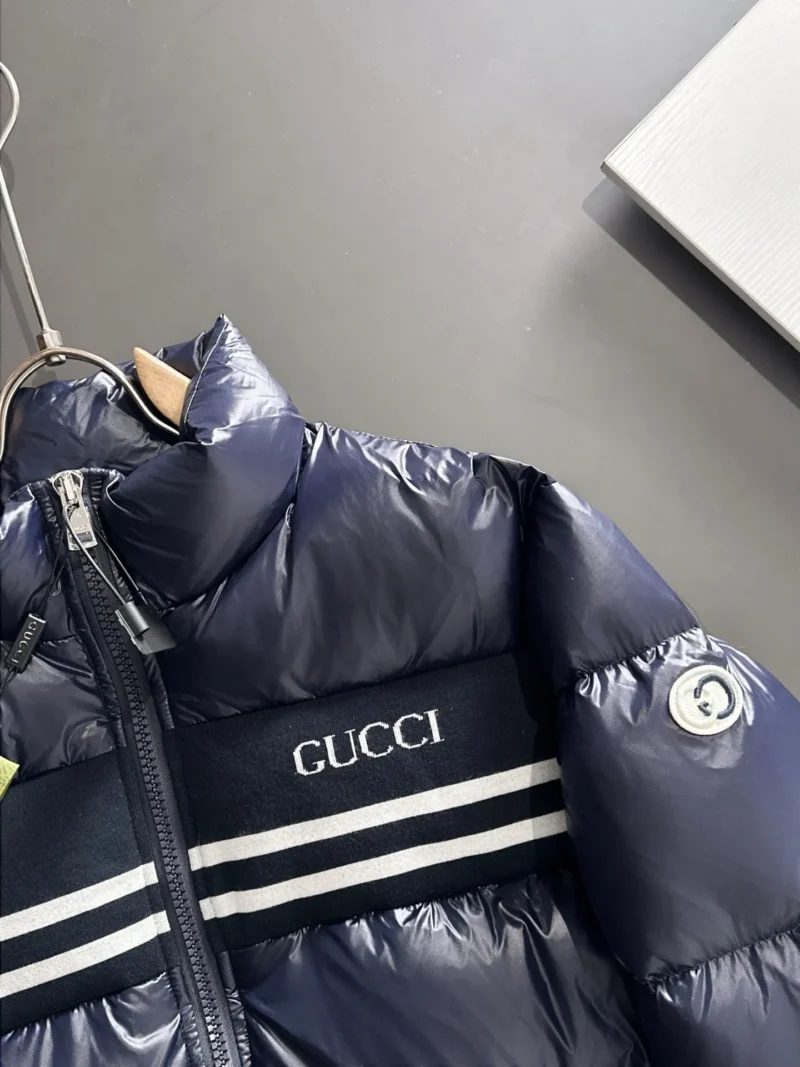 Replica Gucci Longue Saion Down Jacket Navy Blue Reps - RepLuxe