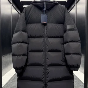 Replica Louis Vuitton Monogram Down Jacket Black Long Reps - RepLuxe