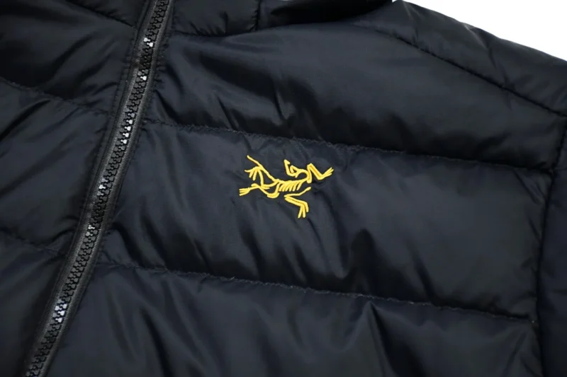 Replica Arc'teryx Thorium AR Down Jacket Black Gold Reps - RepLuxe