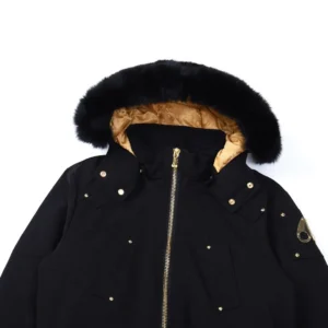 Replica Moose Knuckles Gold Scissor Down Jacket Black Reps - RepLuxe