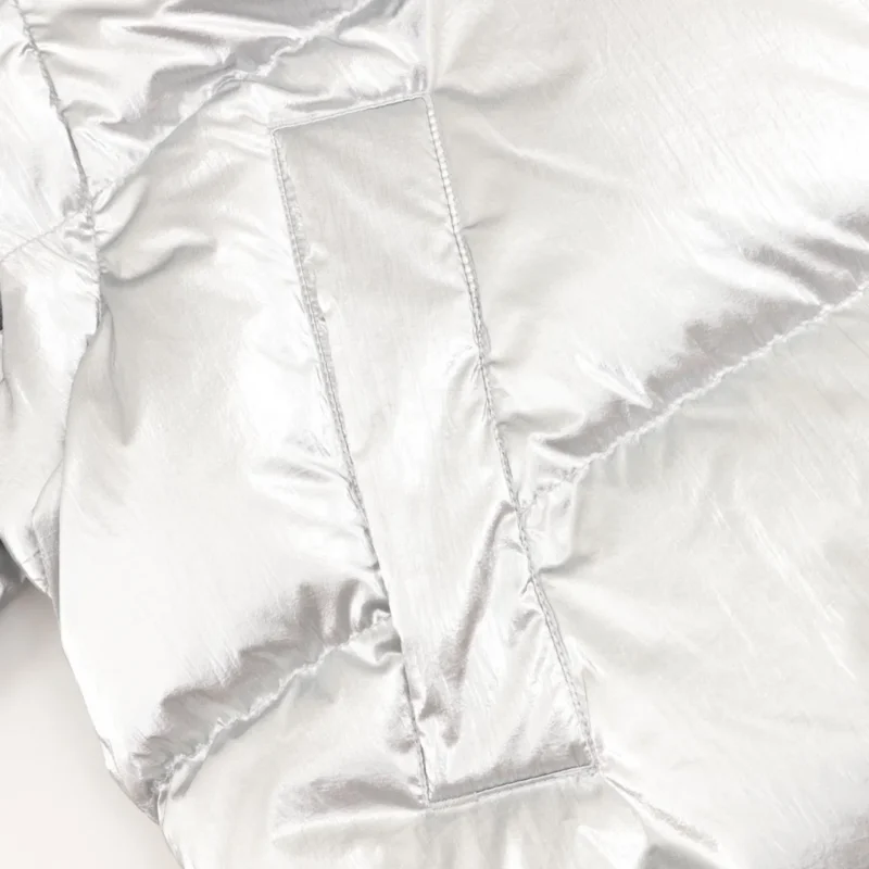 Replica The North Face 86L Down Jacket Silver Cropped Reps - RepLuxe