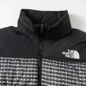 Replica The North Face Supreme TNF 96 Down Jacket Black Houndstooth Reps - RepLuxe