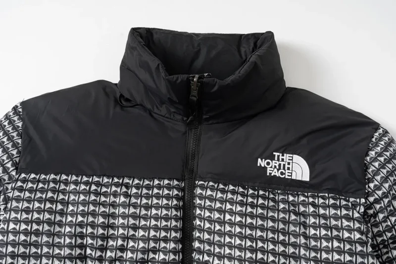 Replica The North Face Supreme TNF 96 Down Jacket Black Houndstooth Reps - RepLuxe