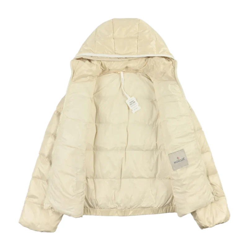 Replica Moncler Andro Short Hooded Down Jacket Beige Reps - RepLuxe