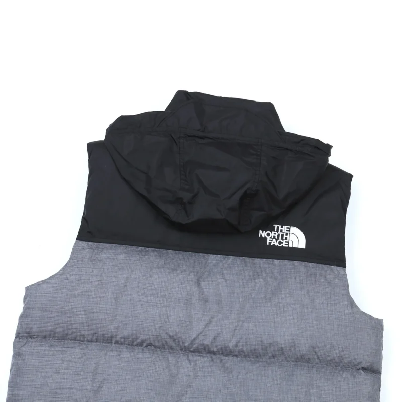 Replica The North Face Nuptse Vest Grey Black Reps - RepLuxe