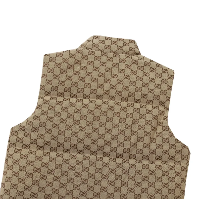 Replica THE NORTH FACE GUCCI Down Vest Beige GG Reps - RepLuxe