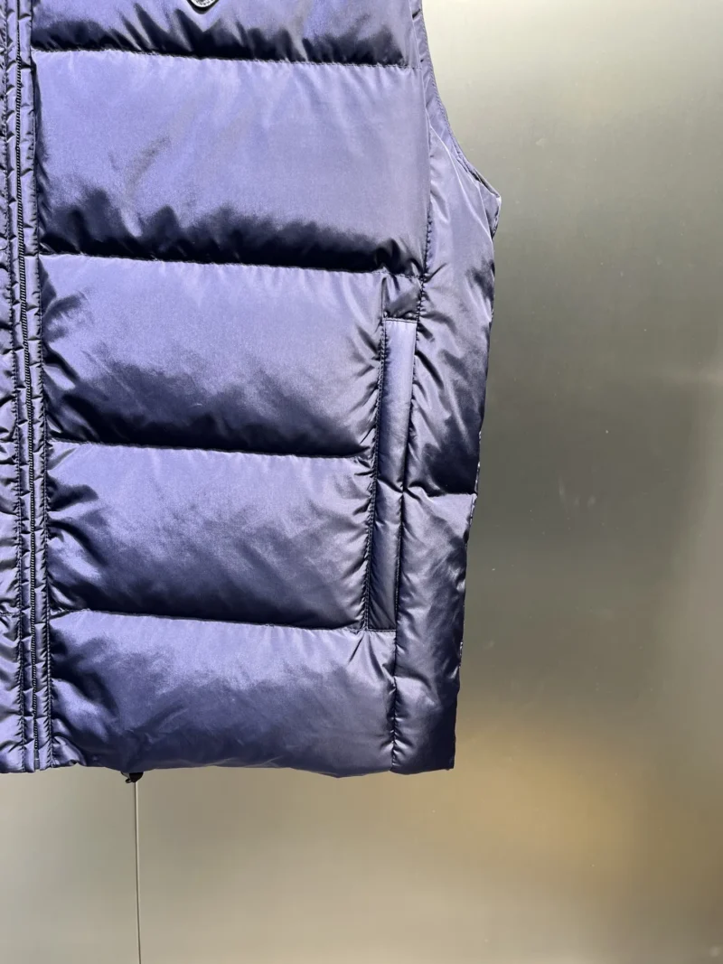 Replica Prada Minimalist Down Vest Blue Stand Collar Reps - RepLuxe