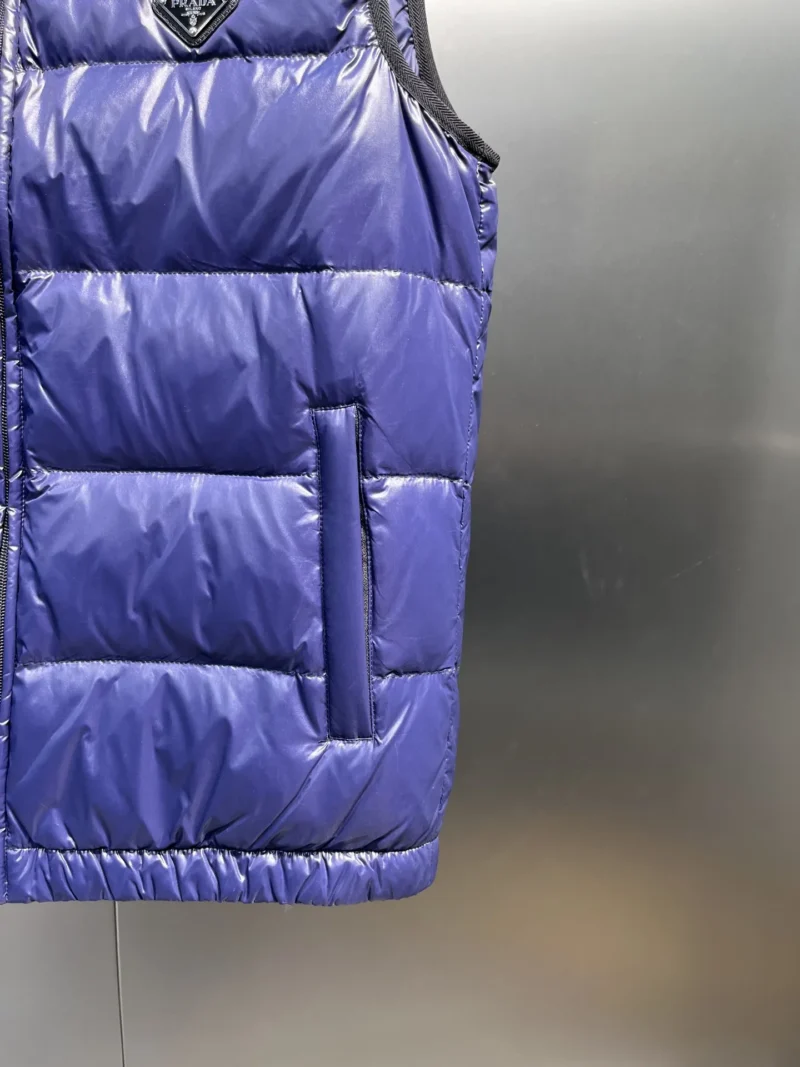 Replica Prada Minimalist Down Vest Blue Sleeveless Reps - RepLuxe
