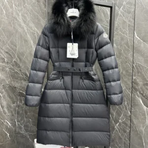Replica Moncler Boedic Down Jacket Black Long Reps - RepLuxe