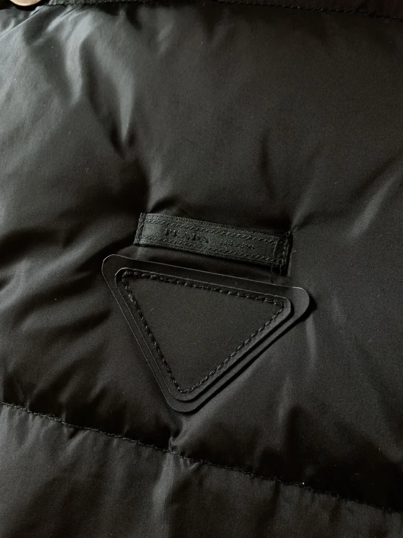 Replica Prada Down Vest Black Stand Collar Reps - RepLuxe