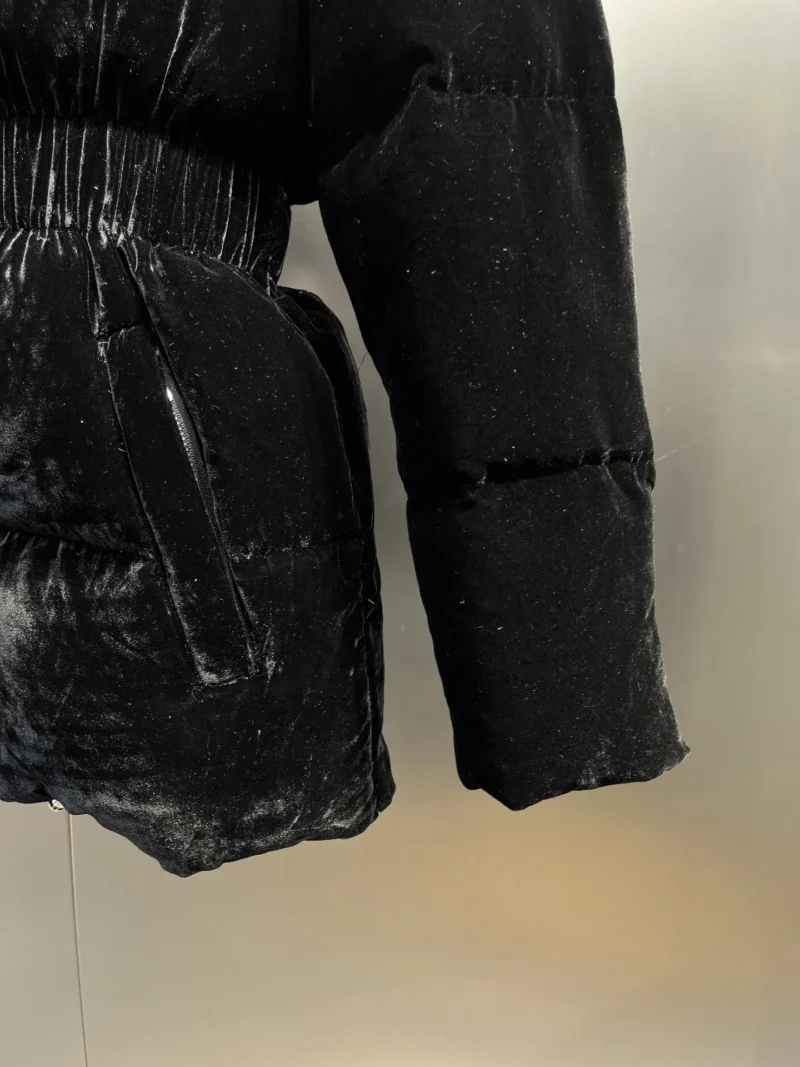 Replica Prada Velvet Down Jacket Black Hooded Reps - RepLuxe