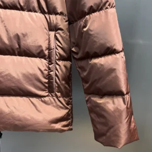 Replica Prada Biker Down Jacket Brown Hooded Reps - RepLuxe