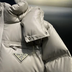 Replica Prada Down Jacket Beige Hooded Style Reps - RepLuxe